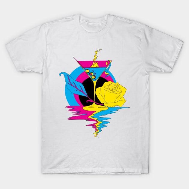 CMYK Martini and Rose T-Shirt by kenallouis